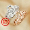 6x8MM Oval Prong Ring Settings,Breast Milk Resin Marquise 2x4MM Stacker Ring Band,Flower Stackable Solid 925 Sterling Silver Rose Gold Plated Ring,DIY Ring Blank 1294552