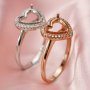 Keepsake Breast Milk Heart Halo Prong Ring Settings Resin Solid 14K Gold Moissanite Accents DIY Ring Blank Band 1294237-1