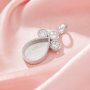 Keepsake Breast Milk Resin Pear Bezel Pendant Settings,Solid 9K 14K 18K Gold Pendant Charm,Moissanite Three Stone DIY Pendant Supplies 1431433