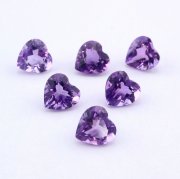 5Pcs Heart Purple Amethyst February Birthstone Faceted Cut Loose Gemstone Nature Semi Precious Stone DIY Jewelry Supplies 4130015