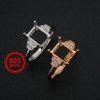 6x8MM Rectangle Prong Ring Settings Vintage Style Rose Gold Plated Solid 925 Sterling Silver Adjustable Ring Bezel for Gemstone 1294242