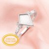 7x10MM Keepsake Breast Milk Resin Kite Cut Bezel Ring Settings,Solid 14K 18K Gold Moissanite Ring,Art Deco Ring,DIY Ring Supplies 1294627