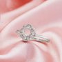 4MM Round Prong Ring Settings, Flower Solid 14K 18K Gold Ring,Vintage Styles Flower Ring,DIY Ring Supplies For Gemstone 1212137