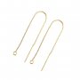 1Pair 14K Gold Filled Box Chain Wire Earrings with Open Loop DIY Supplies Findings for Beads 0.8MM Thick 80MM Long 1705069