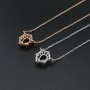 1Pcs 6x8MM Pear Prong Pendant Settings Necklace Rose Gold Plated Solid 925 Sterling Silver Charm Bezel Tray DIY Supplies 16''+2'' 1431061