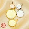 Keepsake Breast Milk Resin Round Solid Back Pendant Bezel Settings,Solid 925 Sterling Silver Rose Gold Plated Pendant,DIY Memory Jewelry 1411335