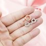 6-8MM Solid 14K Rose Gold Simple Round Prong Bezel Settings for Gemstone Moissanite Diamond DIY Pendant Charm 1411207-1