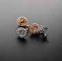 1Pair 4-8MM Round Rose Gold Solid 925 Sterling Silver DIY Prong Studs Earrings Settings Bezel 1706028