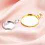 Keepsake Breast Milk Round Solid Back Pendant Bezel Settings,Solid 14K 18K Gold Charm,DIY Memory Jewelry Supplies 1411330