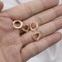 8MM Heart Halo Hook Earrings Prong Bezel Settings Solid 925 Sterling Silver Rose Gold Plated DIY Earrings Suplies for Gemstone 1706079