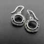 10MM Round Setting Bezel Tray Antiqued Solid 925 Sterling Silver DIY Earrings Hooks Findings 1706010