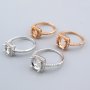 6-8MM Round Halo Prong Ring Settings Solid 925 Sterling Silver Rose Gold Plated Set Size DIY Ring Bezel for Gemstone Supplies 1210101