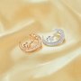 Keepsake Breast Milk Ball Pin Pendant Settings for 10-12MM Half Drilled Pearl Beads,Moon Solid 925 Sterling Silver Rose Gold Plated Pendant Charm,Pave CZ Stone Moon Pendant,DIY Pendant Supplies 1431493