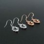 1Pair 5x7MM Rose Gold Plated Solid 925 Sterling Silver Oval Prong Bezel DIY Hooks Earrings Settings for Gemstone Jewelry Supplies 1706049