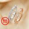 Art Deco Full Eternity Ring,Vintage Style Marquise Stackable Ring,Solid 925 Sterling Silver Rose Gold Plated Stacker Ring,DIY Ring Supplies 1294531