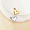 8MM Heart Bezel Stainless Steel Pendant Settings,Yellow Gold Silver Heart Pendant Charm,Art Deco Heart Pendant,DIY Pendant Blank Supplies 1431516
