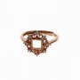 1Pcs 3-6MM Square Lace Rose Gold Silver Gems Cz Stone Prong Bezel Solid 925 Sterling Silver Adjustable Ring Settings 1294129