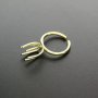 1Pcs 15MM long prong irregular stone adjutable brass ring settings DIY supplies 1294137