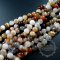 1 string 10mm random color strip agate round loose beads DIY jewelry findings supplies 3110171