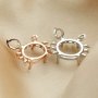 8x10MM Oval Prongs Pendant Settings,Animal Crab Rose Gold Plated Solid 925 Sterling Silver Charm Bezel,DIY Gemstone Supplies 1431141