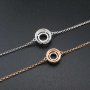 1Pcs 6-8MM Round Prong Bezel Bracelet Settings Halo Rose Gold Plated Solid 925 Sterling Silver Tray for Gemstone 6''+1.6'' 1900245