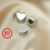 10MM Heart Bezel Settings for Breast Milk Resin Solid Back 925 Sterling Silver Pendant Beads with 4.5MM Hole for Bracelet DIY Supplies 1431081