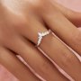 Curved Moissanite Stackable Ring,Solid 14K 18K Gold Ring,Elegant Stacker Ring,Stackable Ring,DIY Ring Supplies 1294998