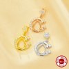 6x8MM Pear Prong Pendant Bezel Settings,Moon Solid 925 Sterling Silver Rose Gold Plated Pendant Charm,Art Deco Pendant,DIY Pendant Charm Tray Supplies 1431479