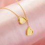 Keepsake Breast Milk Resin Double Heart Solid 14K 18K Gold Necklace Settings,DIY Necklace Chain 16''+2'' 1706225
