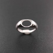 1Pcs 8X10MM Oval Bezel 925 Sterling Silver Ring Setting Bezel Basic Ring Size Diameter 17MM DIY Adjustable Ring Setting 1222009