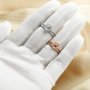 6x8MM Oval Prong Ring Settings Stackable Solid 925 Sterling Silver Rose Gold Plated Band Stacker Ring Set DIY Supplies 1294473