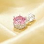 Minimalist Solitaire Round Pendant With 8MM Pink Cubic Zirconia,Solid 925 Sterling Silver Pendant Charm,Simple Round Pendant Charm 6110178