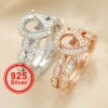 6x8MM Pear Prong Rings Settings Stackable Solid 925 Sterling Silver Rose Gold Plated Art Deco Bezel Stacker Ring DIY Set For Gemstone 1294416