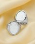 13*18MM Breast Milk Resin Oval Bezel Ring Settings,Solid Back 925 Sterling Silver Ring,Men's Ring Settings,DIY Ring Supplies 1222069