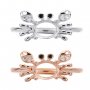 5x7mm Oval Prongs Ring Settings,Animal Crab Solid 925 Sterling Silver Rose Gold Plated Ring,DIY Gemstone Supplies 1294490