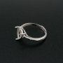 1Pcs Pear Bezel Ring Settings Blank Adjustable Simple Bypass Shank Solid 925 Sterling Silver DIY Tray for Cabochon Gemstone 1294182