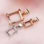 14K Solid Gold Rectangle Prong Pendant Settings for Gemstone DIY Supplies 1431094-1