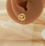 Keepsake Breast Milk Resin Ball Round Pin Studs Earring Settings for 6-7MM Half Drilled Pearl Bead,Solid 925 Sterling Silver Gold Plated Earrings,DIY Earrings Supplies 1706220