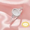 Keepsake Breast Milk Resin Oval Ring Bezel Settings,Solid 14K 18K Gold Ring,Art Deco Solid Back Ring,DIY Ring Supplies 1222148