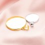 Keepsake Breast Milk Round Solid Back Pendant Bezel Settings,Solid 14K 18K Gold Charm,DIY Memory Jewelry Supplies 1411330