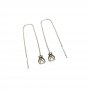 1Pair 9.5Cm Long Pear Shape Bezel Rose Gold Solid 925 Sterling Silver Prong Wire Earrings Settings DIY Supplies 1706027