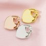 9MM Heart Bezel Settings Mother Baby Love for Breast Milk Resin Solid Back 14K Gold DIY Pendant Bezel Supplies 1431096-1