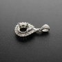 1Pcs 6.5-9MM Round Bezel Gemstone Cz Stone Solid 925 Sterling Silver Prong Pendant Charm Settings Drop Shaple 1411231