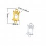 4x6MM Rectangle Prongs Bezel Pendant Settings With Two Loops,Yellow Gold Plated Stainless Steel Rectangle Pendant Charm,Minimalist Pendant,DIY Pendant Blank 1431459