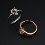 5x7MM Pear Prong Ring Settings Simple Rose Gold Plated Solid 925 Sterling Silver Adjustable Ring Bezel for Gemstone 1294245