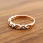 Solid 18K Gold Keepsake Ring Settings for Breast Milk Resin 2x4MM Marquise Bezel with 2mm Birthstone Stackable Ring Bezel 1294212-2
