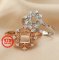 1Pcs 3-6MM Square Lace Rose Gold Silver Gems Cz Stone Prong Bezel Solid 925 Sterling Silver Adjustable Ring Settings 1294129