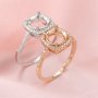 Keepsake Breast Milk Resin Round Halo Ring Settings Solid 14K Gold Ring with 1MM Birthstone Diamond Moissanite Sapphire DIY Prong Ring Bezel Supplies 1212079