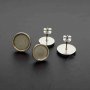 10pcs 6-12MM Silver Stainless Steel Round Bezel Studs Earrings Settings DIY Jewelry Supplies Findings 1702174