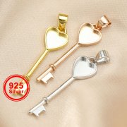 8MM Keepsake Breastmilk Resin Heart Pendant Bezel Settings Solid 925 Sterling Silver DIY Supplies 1431109